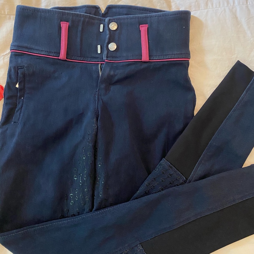 Horze Navy w/ pink piped riding pants (childrens)